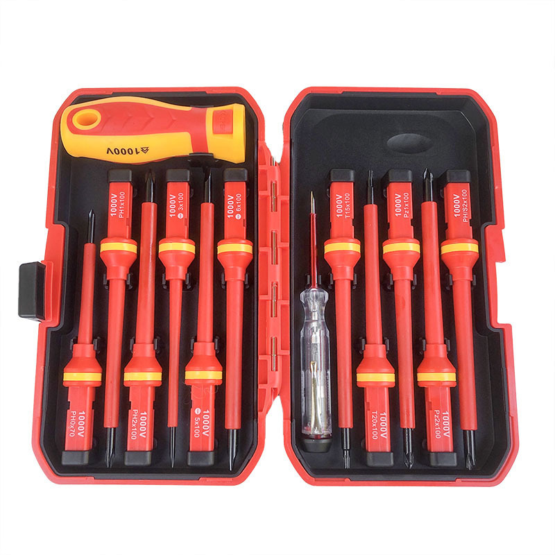 Electrician Insulated Tool Set, New High Voltage Resistant Screwdriver Kit, All-in-One Phillips Slotted Screwdriver with Voltage Tester, Full Set of Electrician Tools